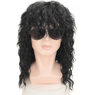 假发男士复古摇滚凌乱卷发欧美外贸跨境 COS款节日派对日常假头套