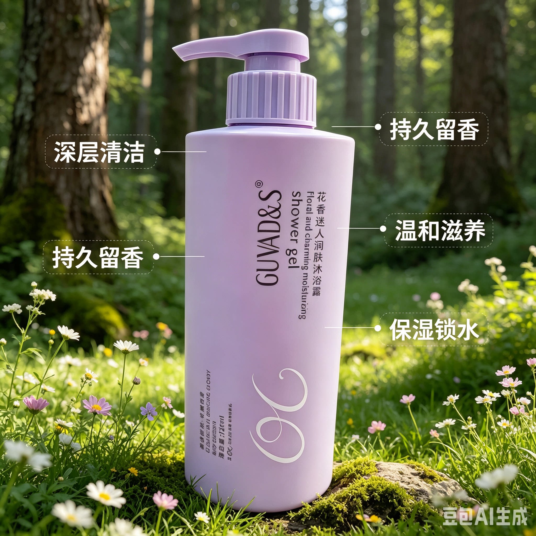 古梵迪第三代小苍兰花香迷你香氛润嫩肤沐浴露乳洁净肌肤细嫩光滑