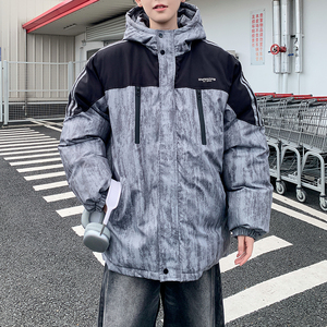 港风新款大码连帽棉衣潮男休闲加厚棉服潮牌外套6678 P118控168图片