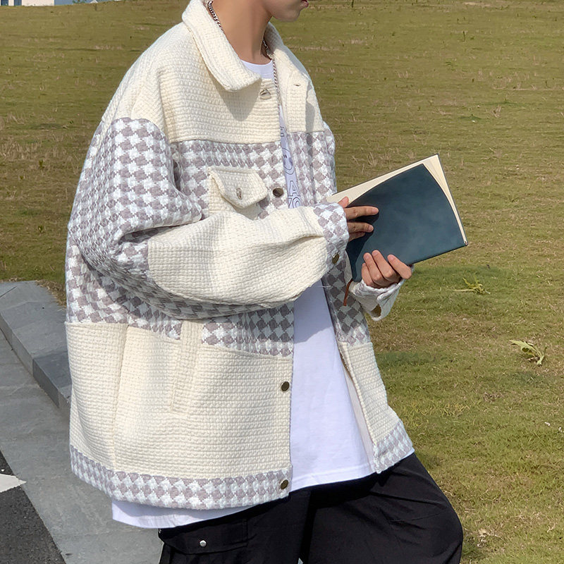 小香风外套男春秋季2025年新款潮牌痞帅高级感oversize大码夹克衫,男装夹克,电商A034