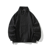 秋装个性夹克青年男宽松休闲外套白底日系可二开6633P88控128，男装夹克，电商A034