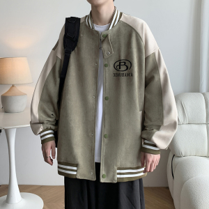 青年港风夹克少年感宽松休闲拼接棒球服百搭外套男 2869 P88控118图片