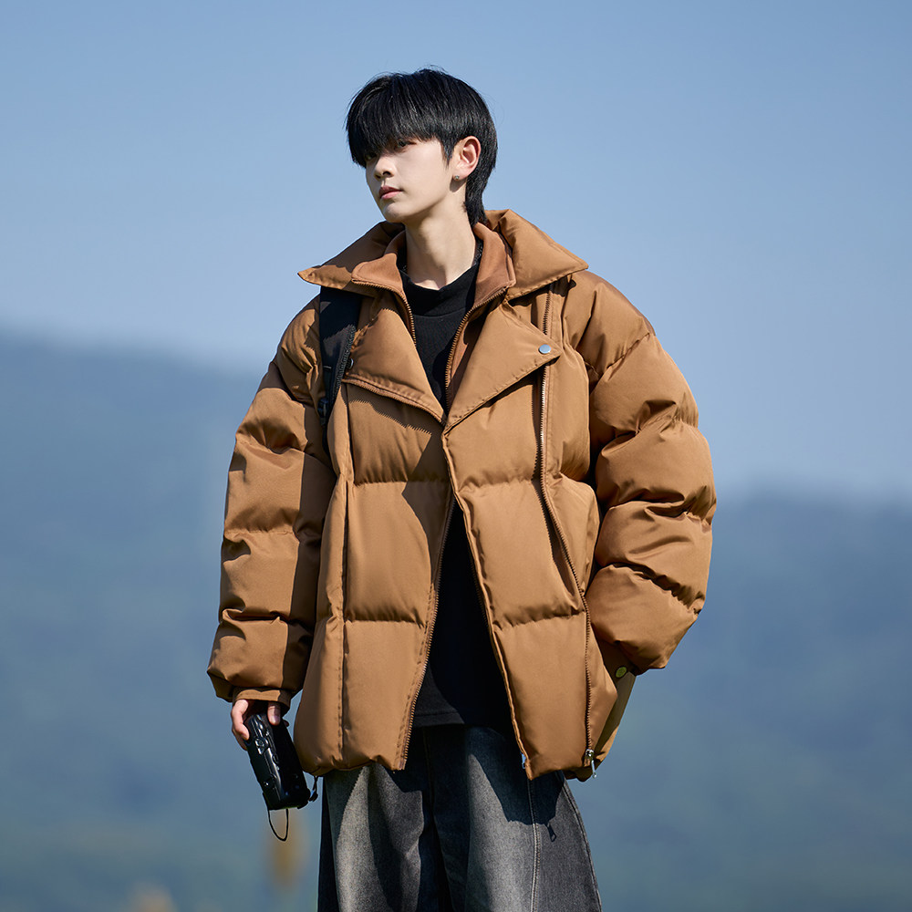 相机外景棉服假两件外套宽松棉袄青年男加厚棉衣6658P120控178,男装棉衣,电商A034