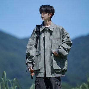 相机外景高级感皮衣外套男纯色休闲宽松机车夹克 6655 P88控138图片