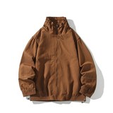 秋装个性夹克青年男宽松休闲外套白底日系可二开6633P88控128，男装夹克，电商A034