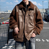 外景港风加厚保暖外套冬大码羊羔毛棉服潮男棉衣6681P118控168，男装棉衣，电商A034