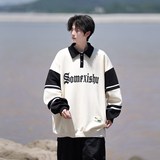 相机休闲潮男宽松卫衣字母印花港风日系秋青年外套2865P48控68，女装短外套，电商A034