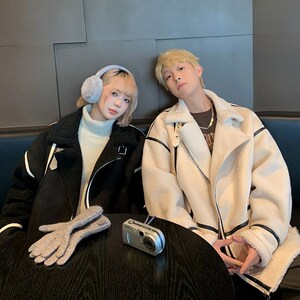 情侣宽松外套冬款羊羔毛绒棉服男女加厚保暖棉衣 2906 P118控168图片