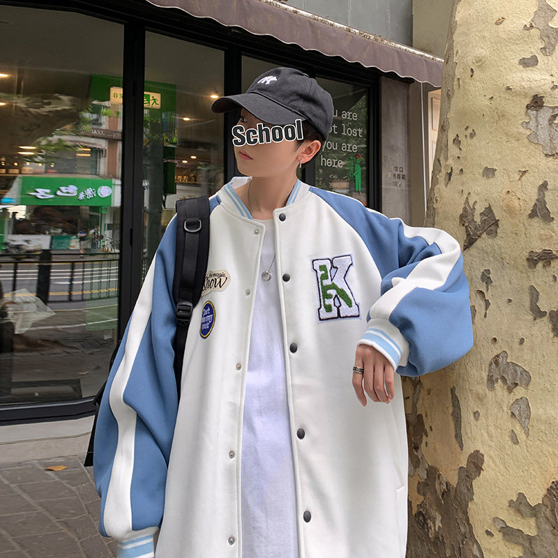 春款港风大码原创棒球服青年男休闲夹克外套A0342259P70控88,男装夹克,电商A034