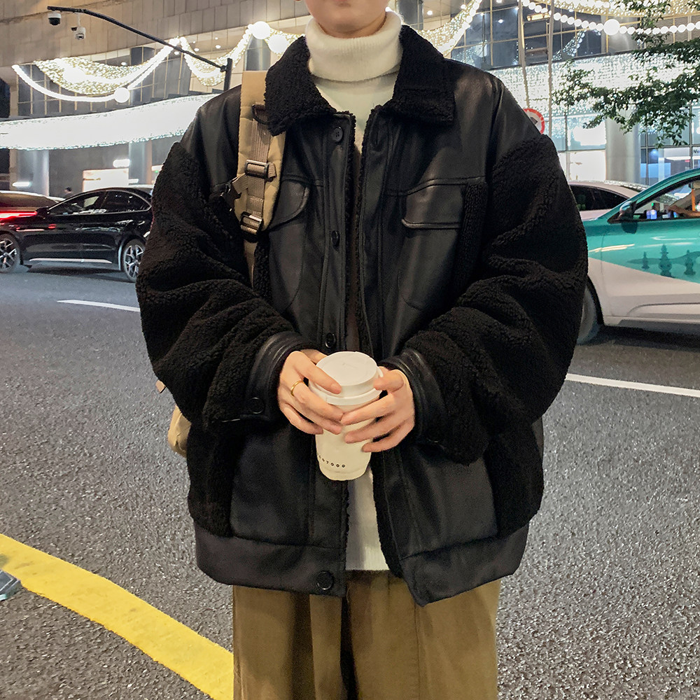 外景港风加厚保暖外套冬大码羊羔毛棉服潮男棉衣6681P118控168,男装棉衣,电商A034