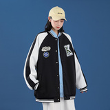 春秋港风宽松贴标棒球服潮男情侣休闲夹克外套中性2259P70控88，男装夹克，电商A034