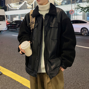 外景加厚休闲外套冬大码羊羔毛棉服青年男棉衣 6681 P118控168图片