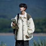 新款日系灯芯绒休闲夹克男宽松外套相机片外景6629P68控98，男装夹克，电商A034