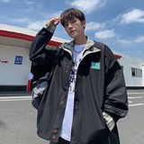 2025秋款宽松大码外套格子拼接青年男休闲夹克6650P88控128，男装夹克，电商A034