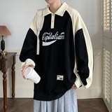 休闲潮流男港风日系字母印花宽松简约卫衣大码外套2878P48控68，女装短外套，电商A034