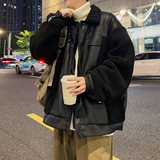 外景港风加厚保暖外套冬大码羊羔毛棉服潮男棉衣6681P118控168，男装棉衣，电商A034