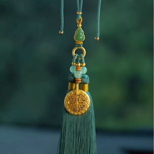 开门见喜古法沙金车挂嘎乌盒车载后视镜挂饰平安车内吊饰吉祥物品