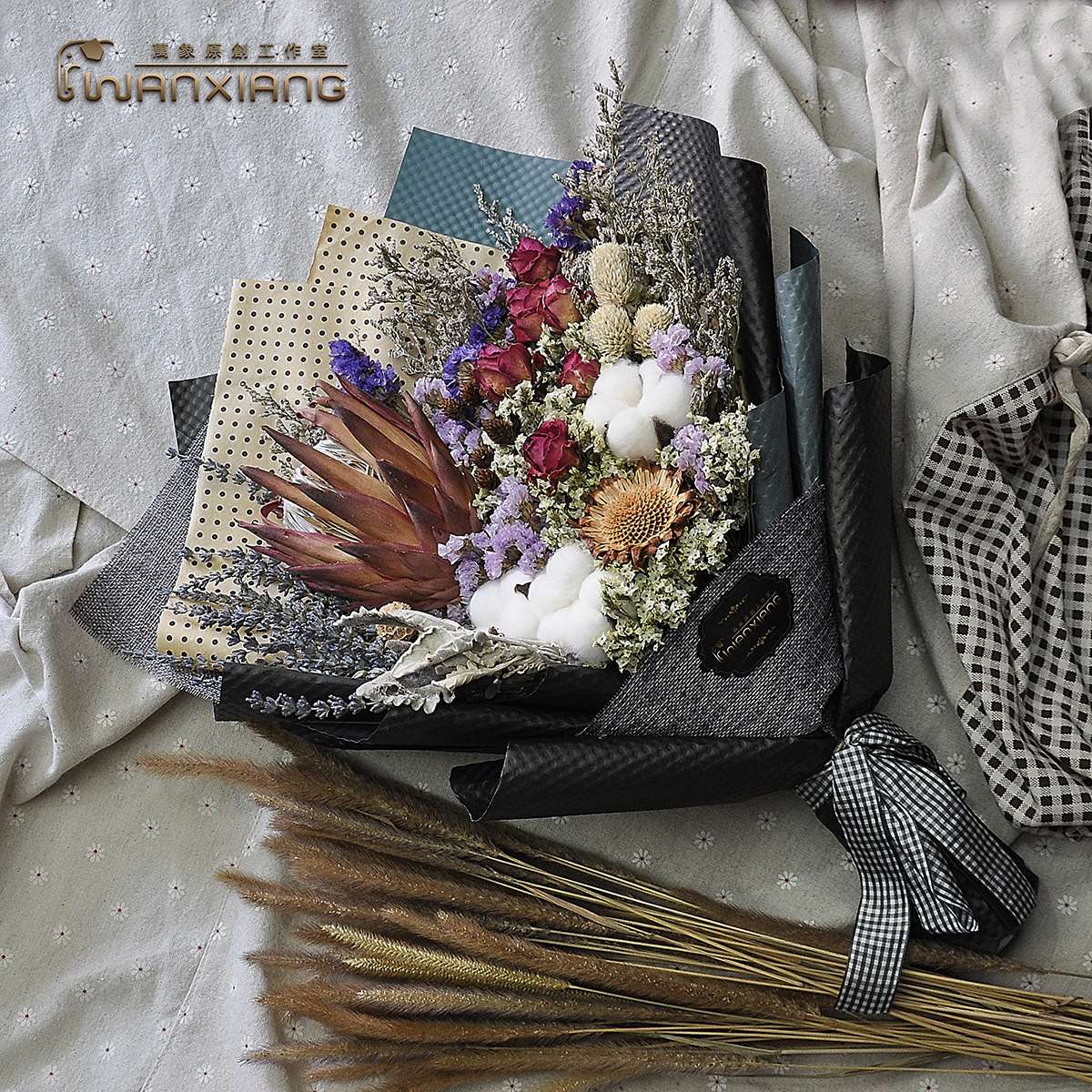 网红韩式木棉玫瑰毕业干花花束情人节母亲节生日礼物男女朋友礼盒