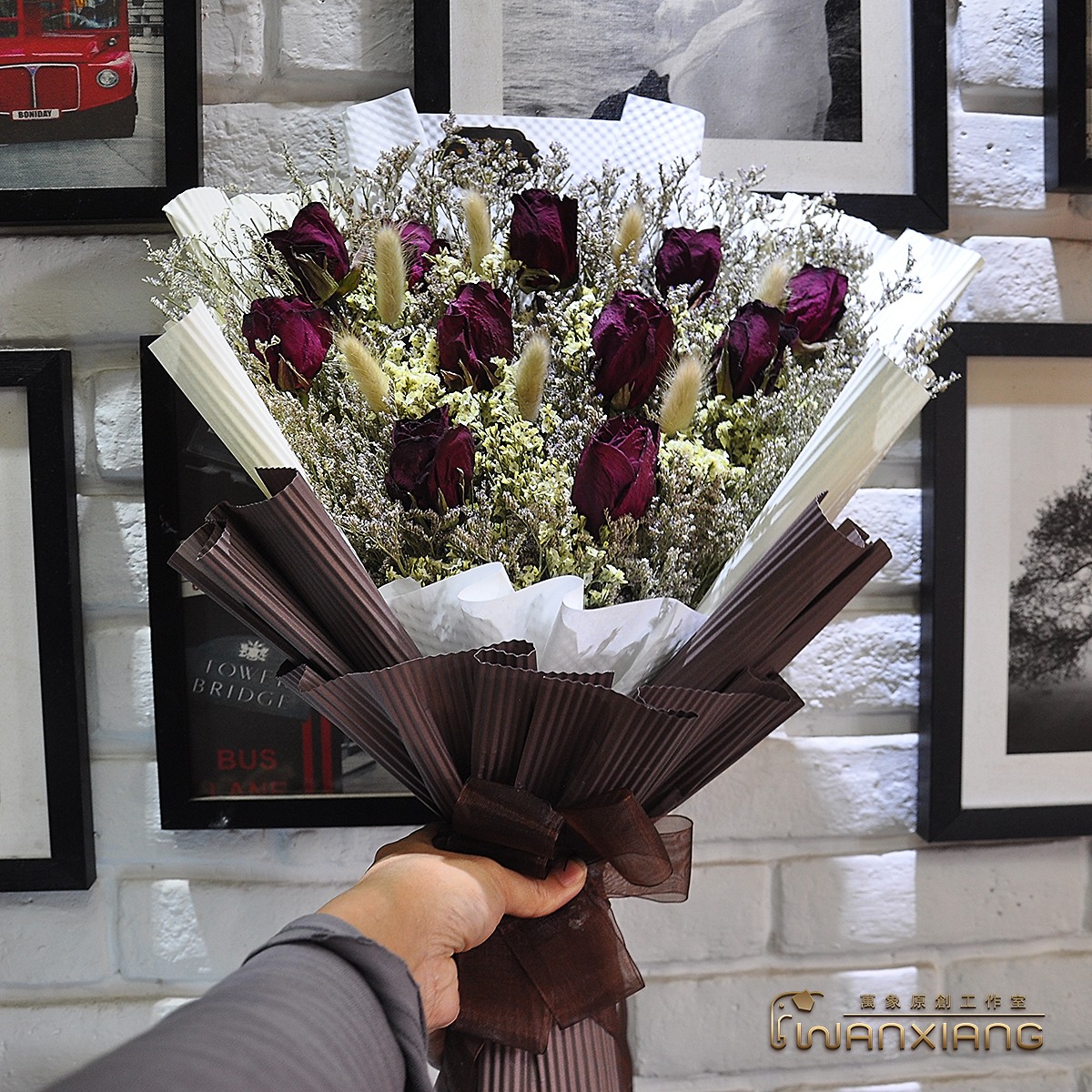 森系红白玫瑰真花干花花束教师节情人节毕业拍照男女朋友生日礼物