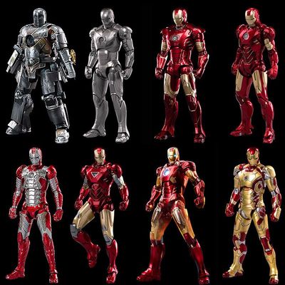 中动玩具钢铁侠蜘蛛侠复仇者联盟玩具发光MK3手办模型正版授权