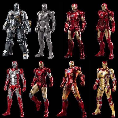 中动玩具钢铁侠蜘蛛侠复仇者联盟玩具发光MK3手办模型正版授权