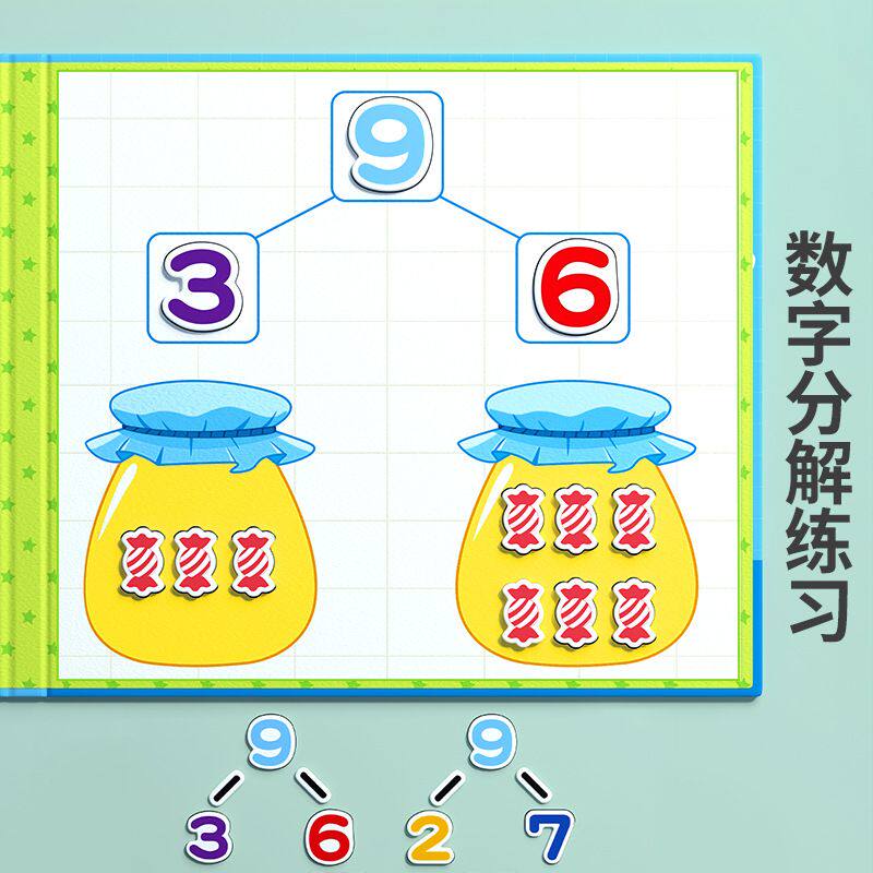 幼儿园数学启蒙加减法教具数字分解玩具儿童一年级学算数益智神器