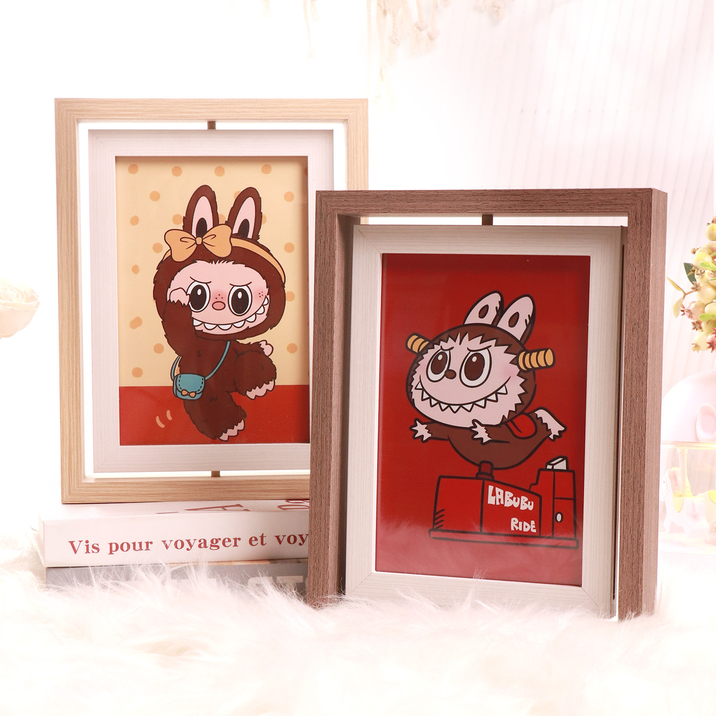 旋转相框可放2张照片双面创意摆台卧室客厅桌面装饰生日纪念礼物