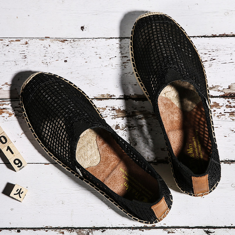 Tt&Mm/汤姆斯镂空男鞋透气渔夫鞋男亚麻草编2019夏季一脚蹬帆布鞋在类目 流行男鞋, 帆布鞋中 - 来自Buy2taobao.com提供专业的淘宝代购服务