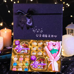 生日礼物定制礼盒实用花束刻字创意礼品送男女生中秋节礼盒大礼包