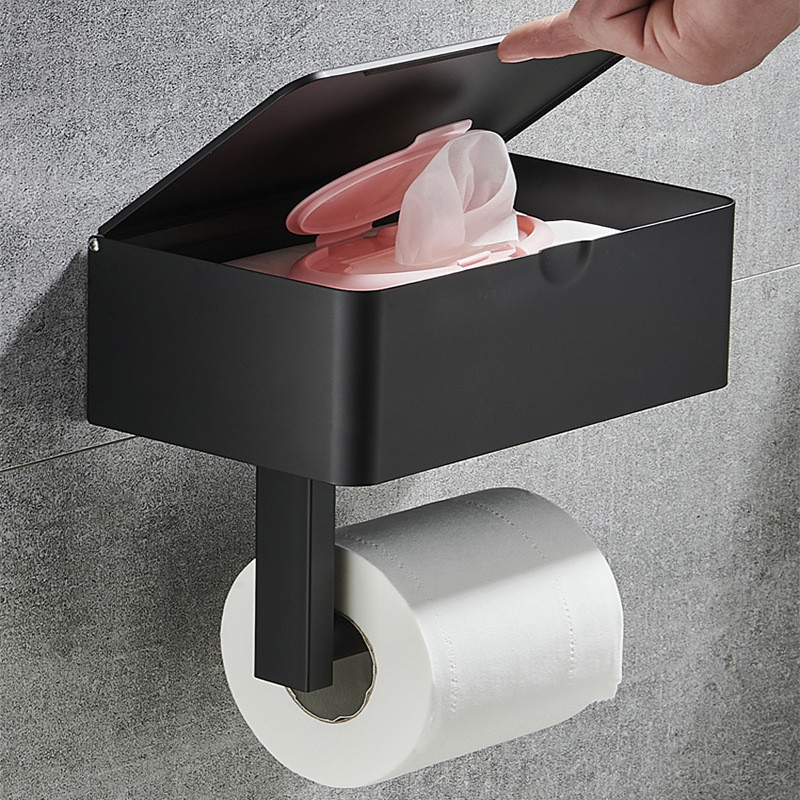 洁诺不锈钢免打孔抽屉式手纸盒