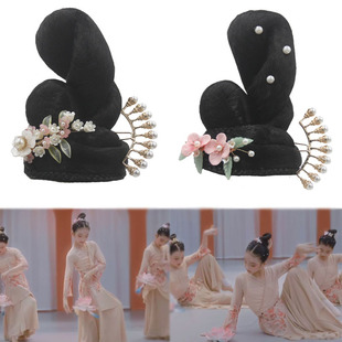 古装儿童仙女古典民族舞汉服头饰假发发髻丽人行舞蹈发饰飞天演出