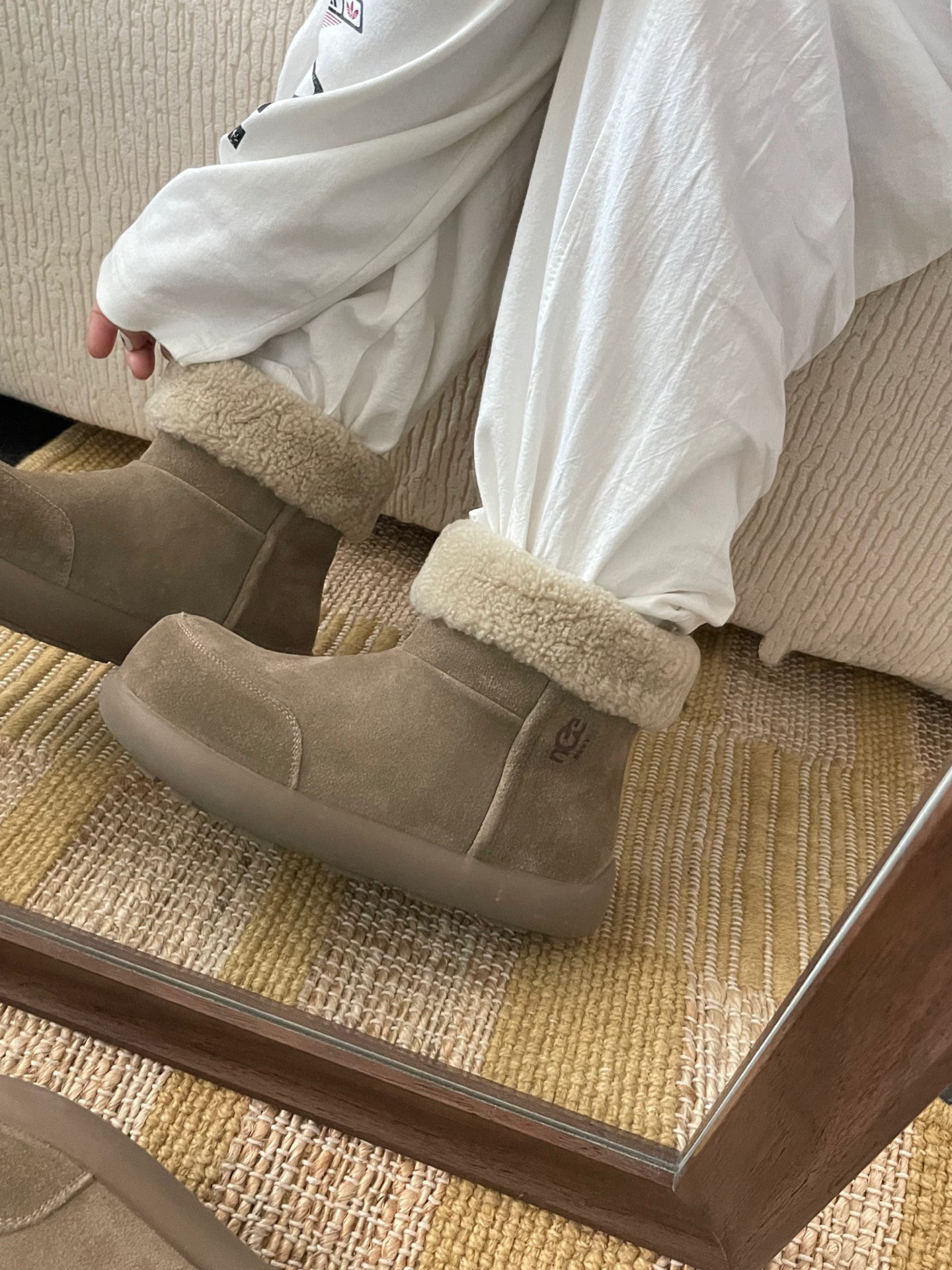 桑坡平底羊毛雪地靴女款短靴子2025新款冬季丑萌大棉鞋南瓜土豆靴