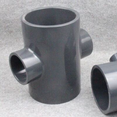 UPVC异径四通变径四通塑料给水管配件75x25 75x50 90x50 110x63mm