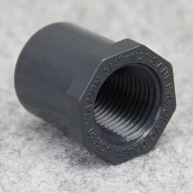 三厘美标UPVC水管管件ANSI SCH80带牙补心 内牙补心1寸6分4分2分