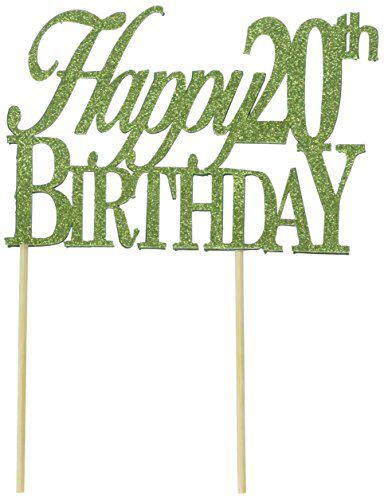 all about details lime green happy-20th-birthday cake