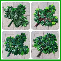 Моделирование банковских листьев чувствует клей пластиковые баньянские ветви зеленые растения листья фальшивые ветви Инженерная декоративная форма