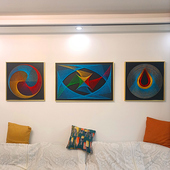 几何图形 饰画 抽象客厅装 钉子绕线画diy材料 丝线缠绕手工制作