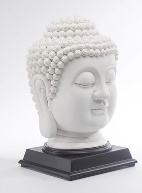 禅意佛头佛像摆件陶瓷大号佛首阿弥陀佛如来摆设佛家居装饰工艺