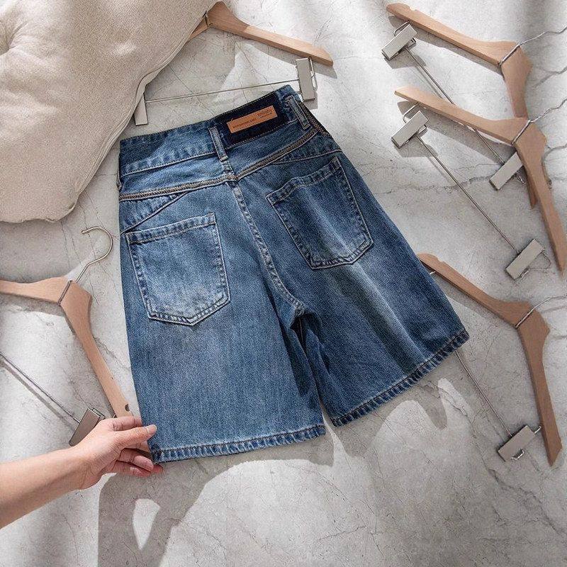 复古高腰牛仔短裤女2025夏季薄款A字梨型身材宽松显瘦阔腿五分裤,女装/女士精品,牛仔裤,淘宝优惠券,粉丝福利购,淘宝优惠卷