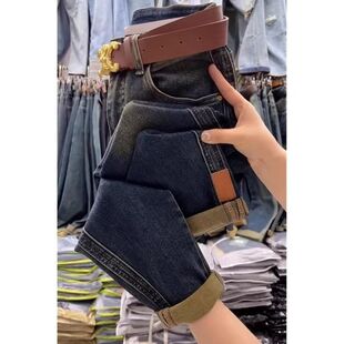 高腰显瘦设计感九分老爹裤 小众复古哈伦裤 新款 女2024年春季 牛仔裤