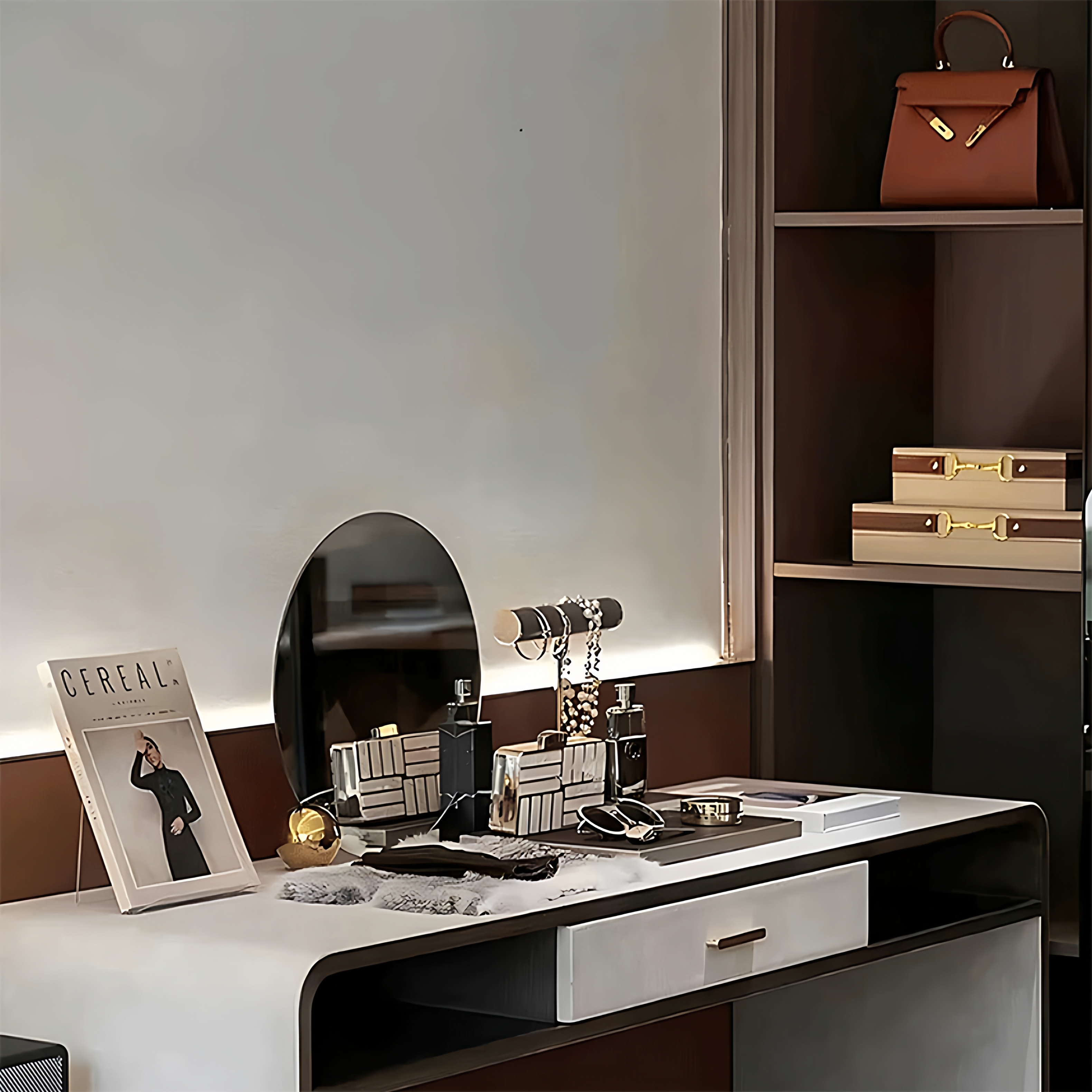 样板间主卧梳妆台摆件