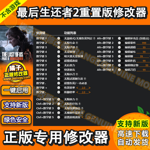 最后的生还者2重制版修改器 steam EPIC辅助电脑科技正版不含游戏