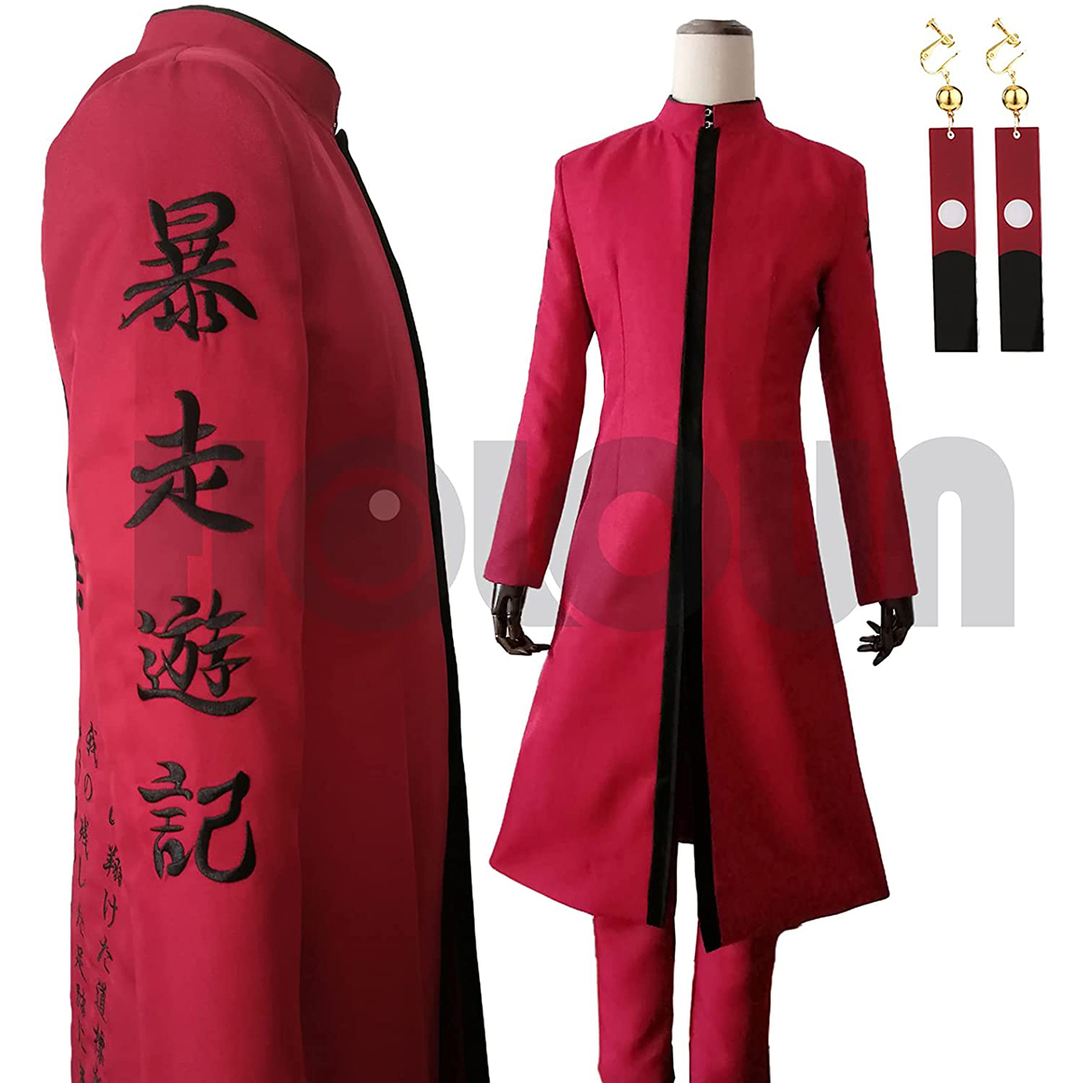 HOLOUNCOSER小歐家東京復(fù)仇者黑川伊佐那紅色長(zhǎng)裝天竺總長(zhǎng)COS服