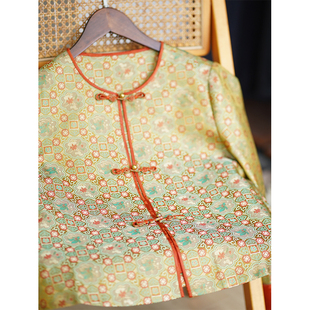 国风上衣菱纹定真丝宋锦外套 新中式 艾绘馆2025春季 新款