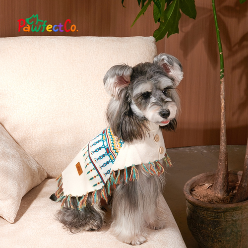 宠物狗衣服秋冬披风斗篷高领毛衣