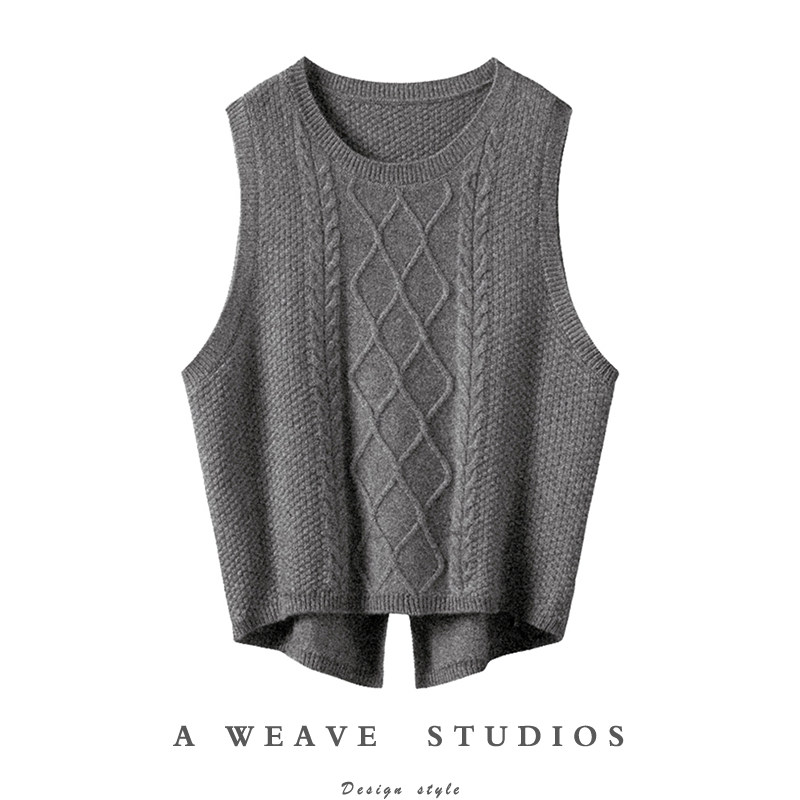 不是一般的篙质感！针织羊绒衫女马甲无袖后开叉纯羊绒打底衫,女装/女士精品,羊绒衫,淘宝优惠券,粉丝福利购,淘宝优惠卷