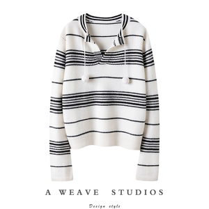 上身好好看~减龄圣诞风冬毛衣可爱绒球装饰100%山羊绒撞色条纹