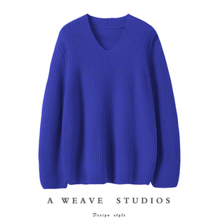 情之所钟！V领阔袖粗针羊绒衫女纯羊绒毛衣针织衫宽松2024春