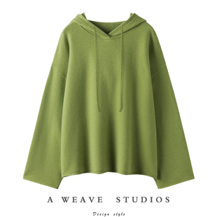 女连帽毛衣针织帽衫 这个版 加厚100%纯山羊绒衫 阔袖 宽松 型太牛了