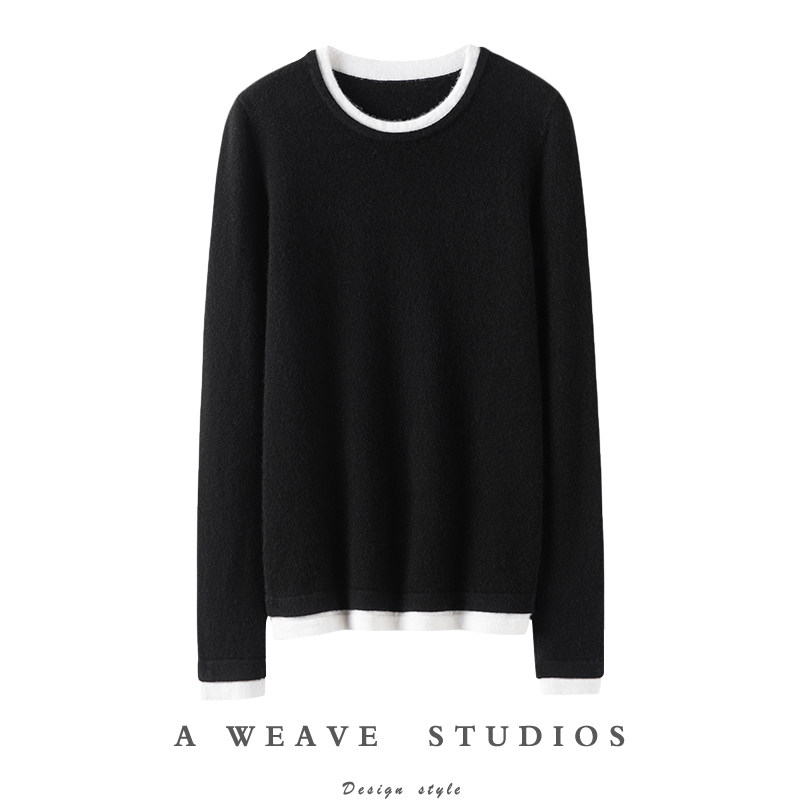 通勤颜值在线！圆领100%纯山羊绒衫女纯羊绒毛衣针织打底衫秋冬季,女装/女士精品,羊绒衫,淘宝优惠券,粉丝福利购,淘宝优惠卷